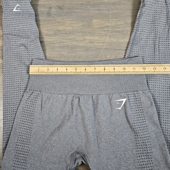 Gymshark Vital Seamless Gray Leggings Women Small Stretchy Athleisure Minimalist - Picture 3 of 5